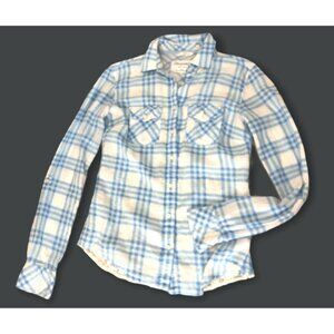 Aeropostale Eighty Seven Plaid Blue Shirt Lace Back Long Sleeves Womens XS/TP